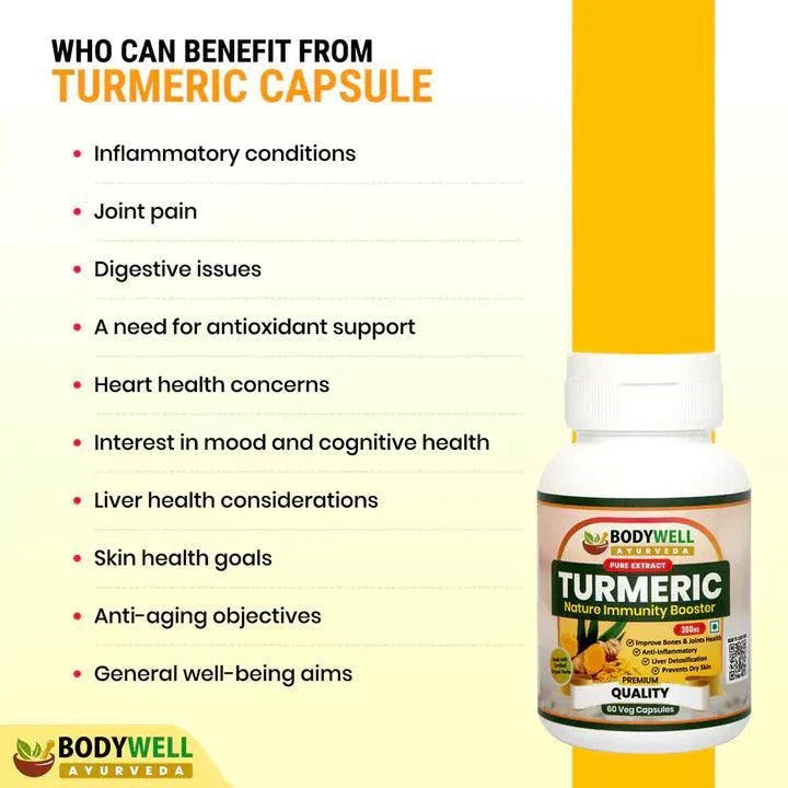 BodyWell Turmeric (Haridra) Veg Capsule - 60 Capsules