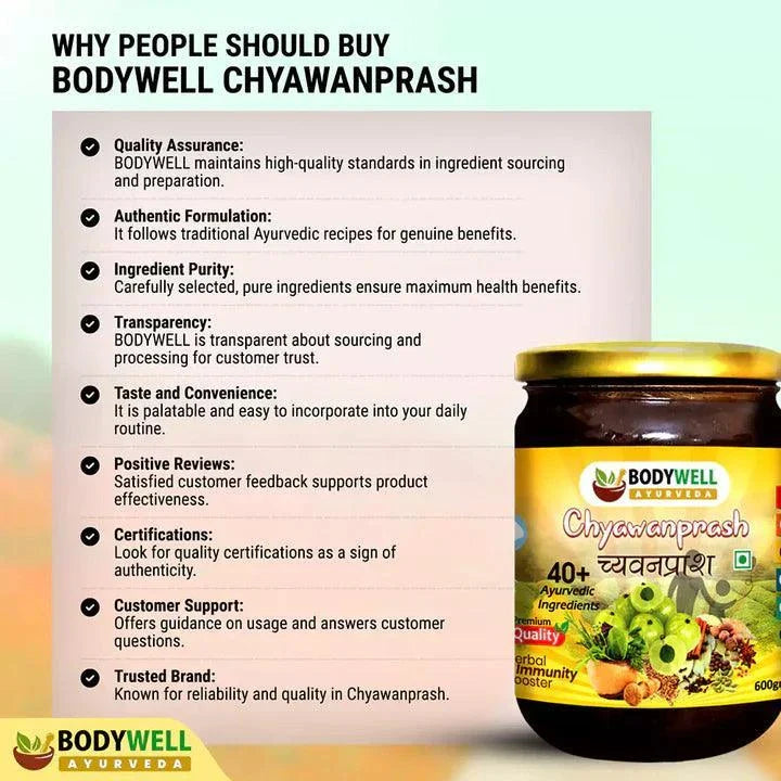 BodyWell Chyawanprash with 40+ Ayurvedic Herbs - 600gm