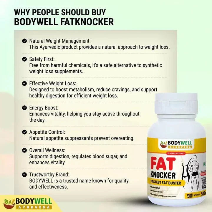 BodyWell Ayurveda Fat Knocker Veg Capsule - 90 Capsules