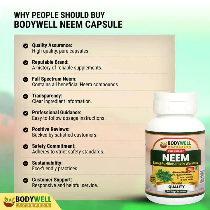 BodyWell Neem Veg Capsule - 60 Capsules