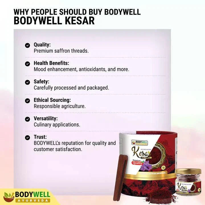 BodyWell Ayurveda Kashmir Saffron (Mongra) - 1gm
