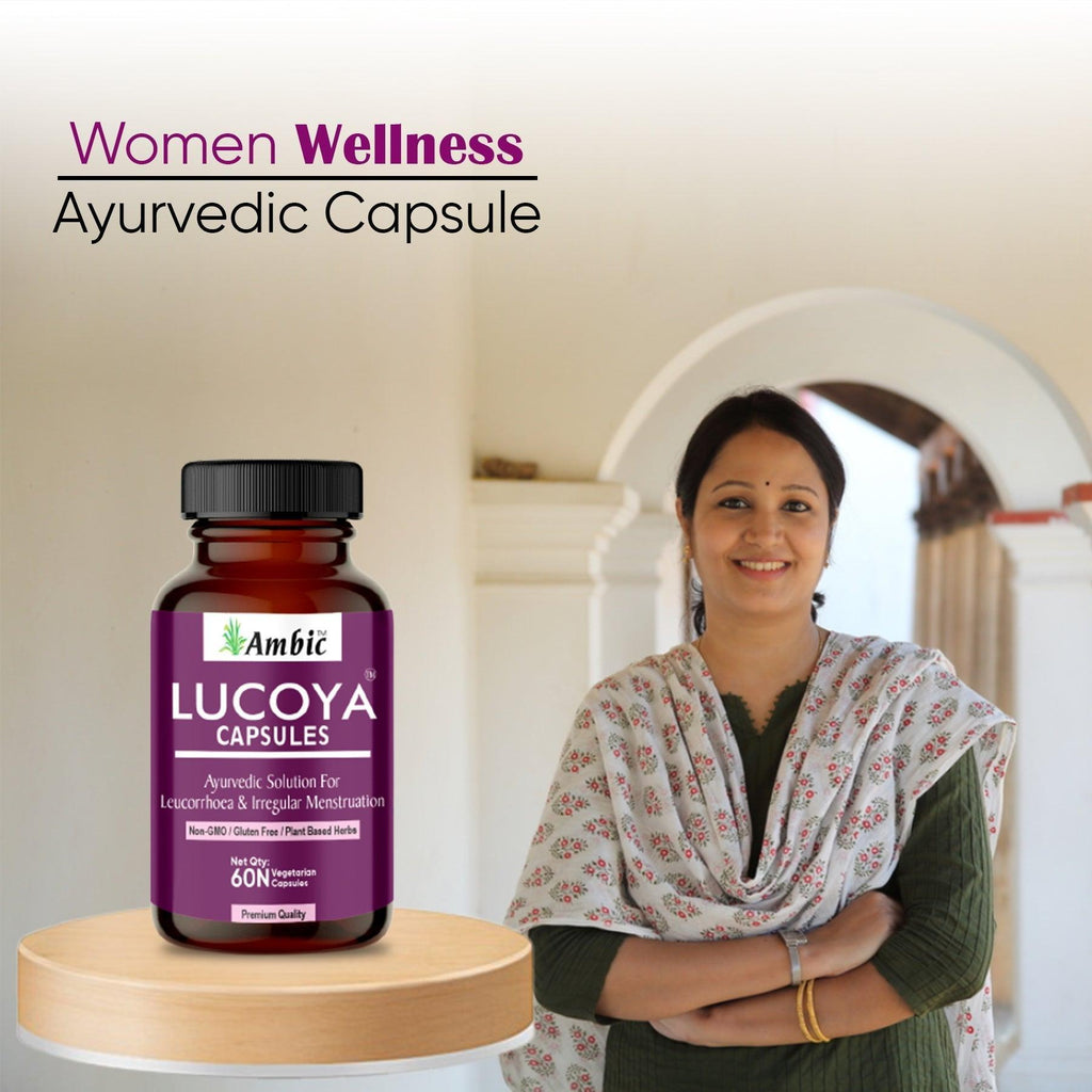 Ambic Lucoya Vegetarian Capsule for Leucorrhoea & Women’s Health (60 Each)