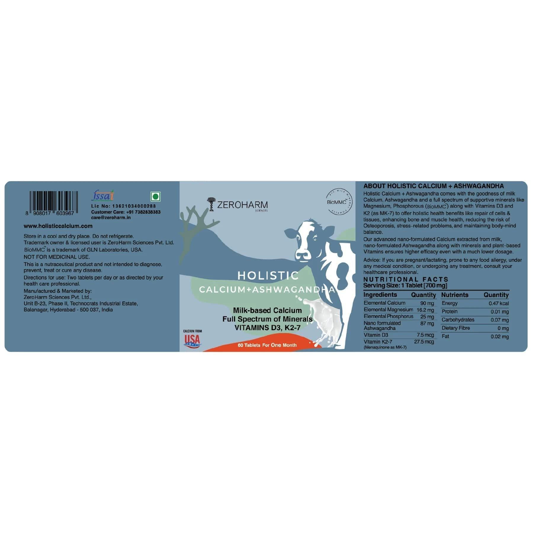 Zeroharm HOLISTIC CALCIUM+ASHWAGANDHA