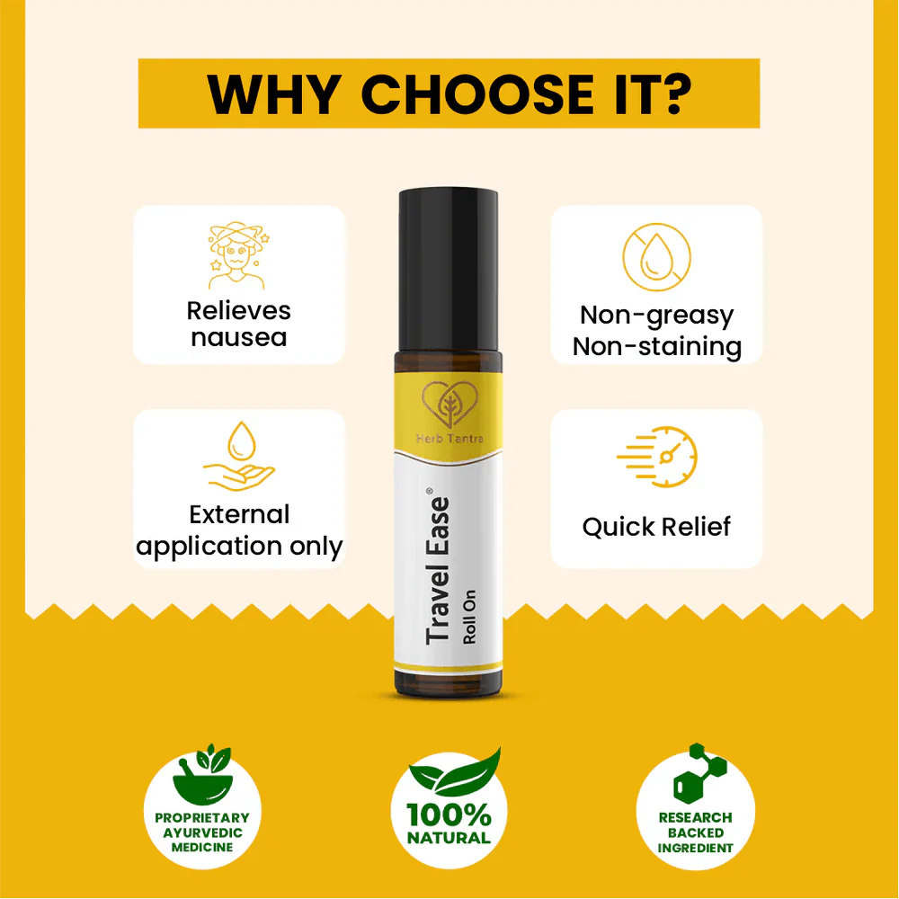 Herb Tantra Travel Ease Roll On for Motion Sickness (9 ml)